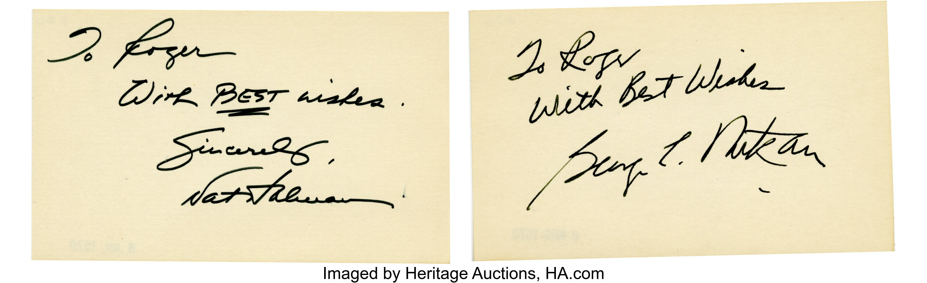 George Mikan And Nat Holman Single Signed Index Cards Lot Of 2 The Lot Heritage Auctions