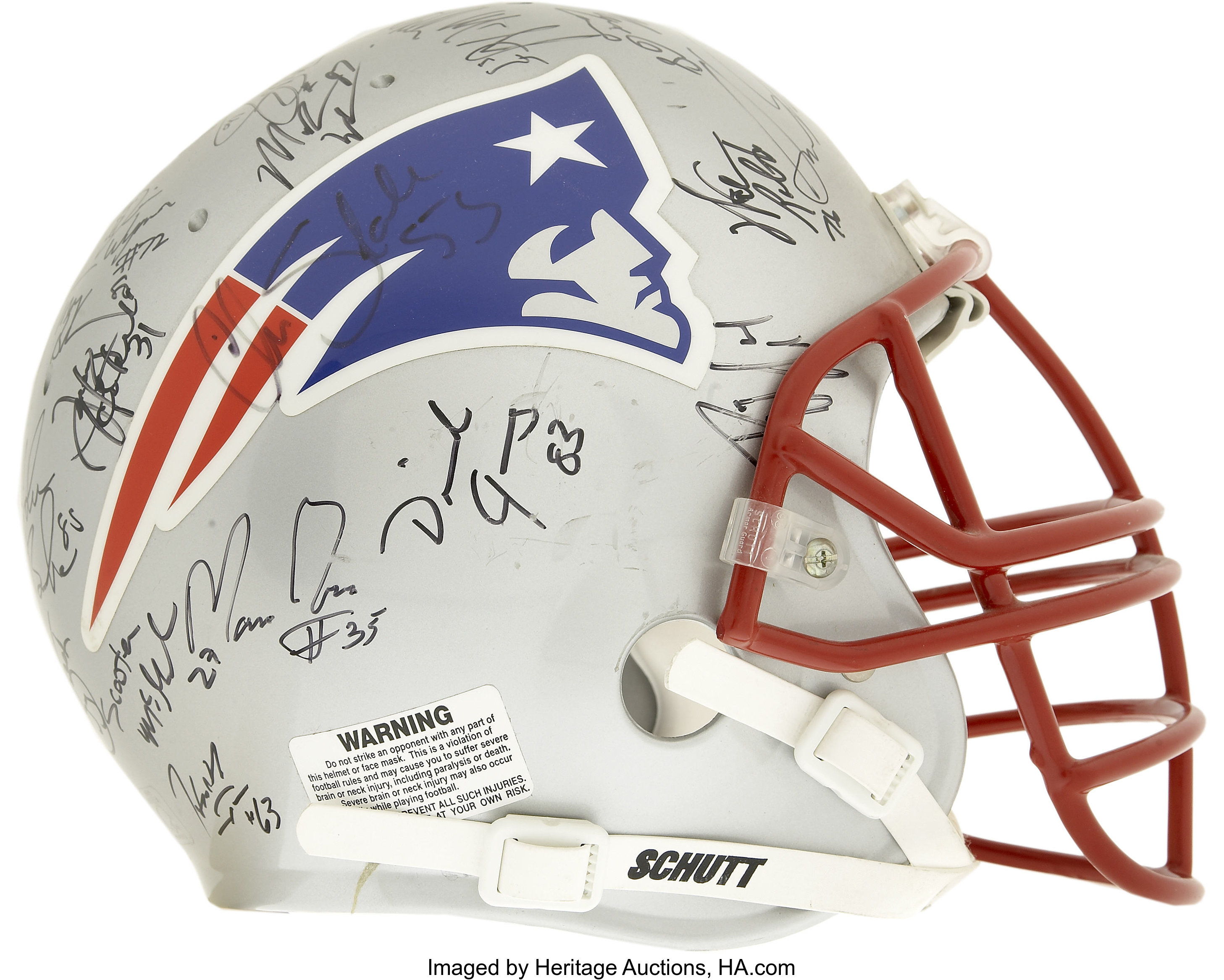 New England Patriots Team Signed Helmet . New England Patriots team, Lot  #65200