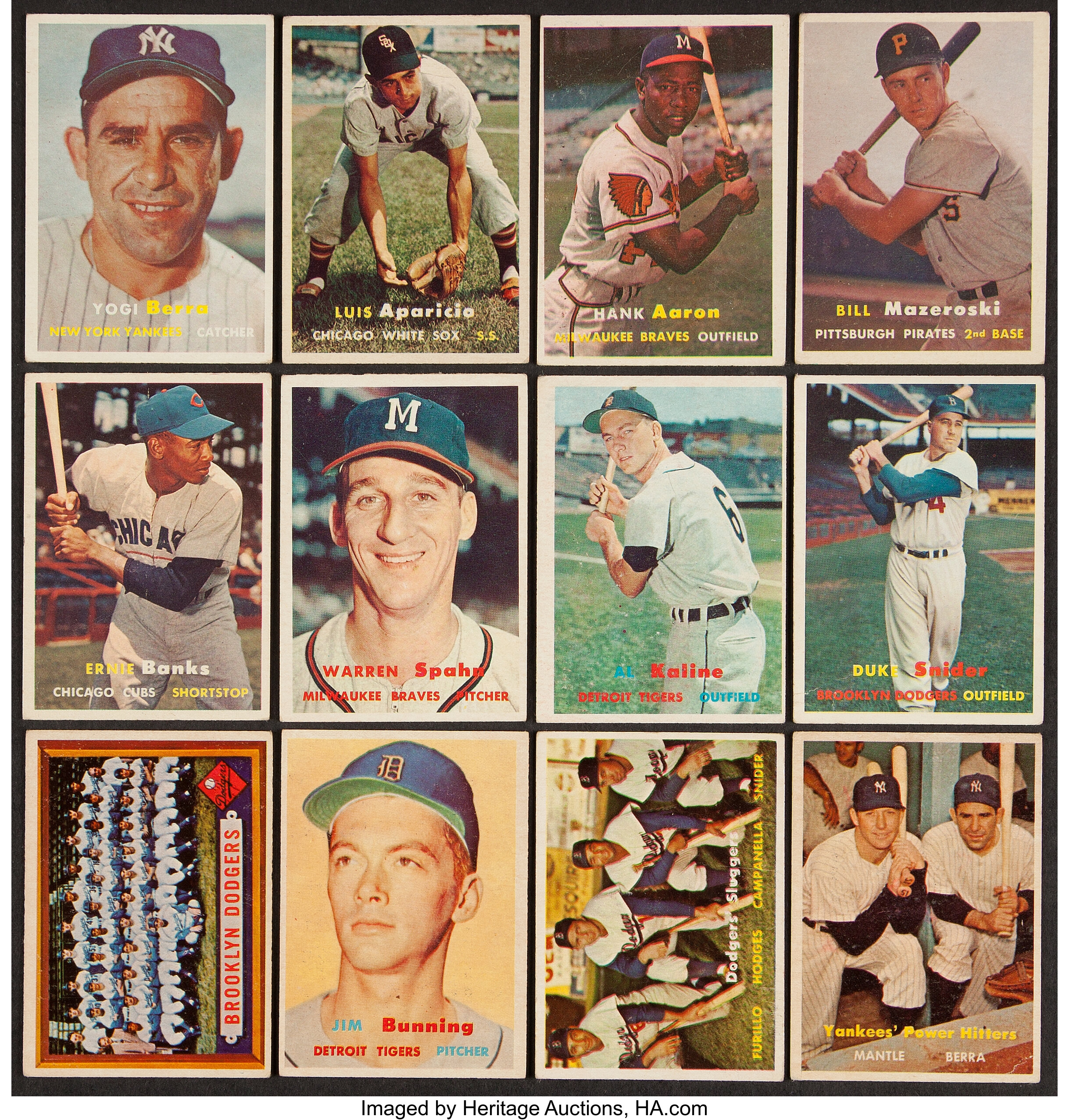1957 Topps Baseball Partial Set (356/407).... Baseball Cards Sets | Lot ...