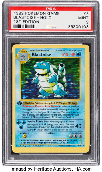 Pokemon Blastoise 2 First Edition Base Set Rare Hologram Trading Lot Heritage Auctions