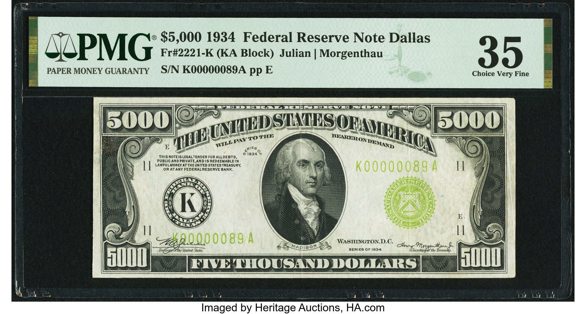 $5,000 FRN Expected to Sell for Six Figures - Numismatic News