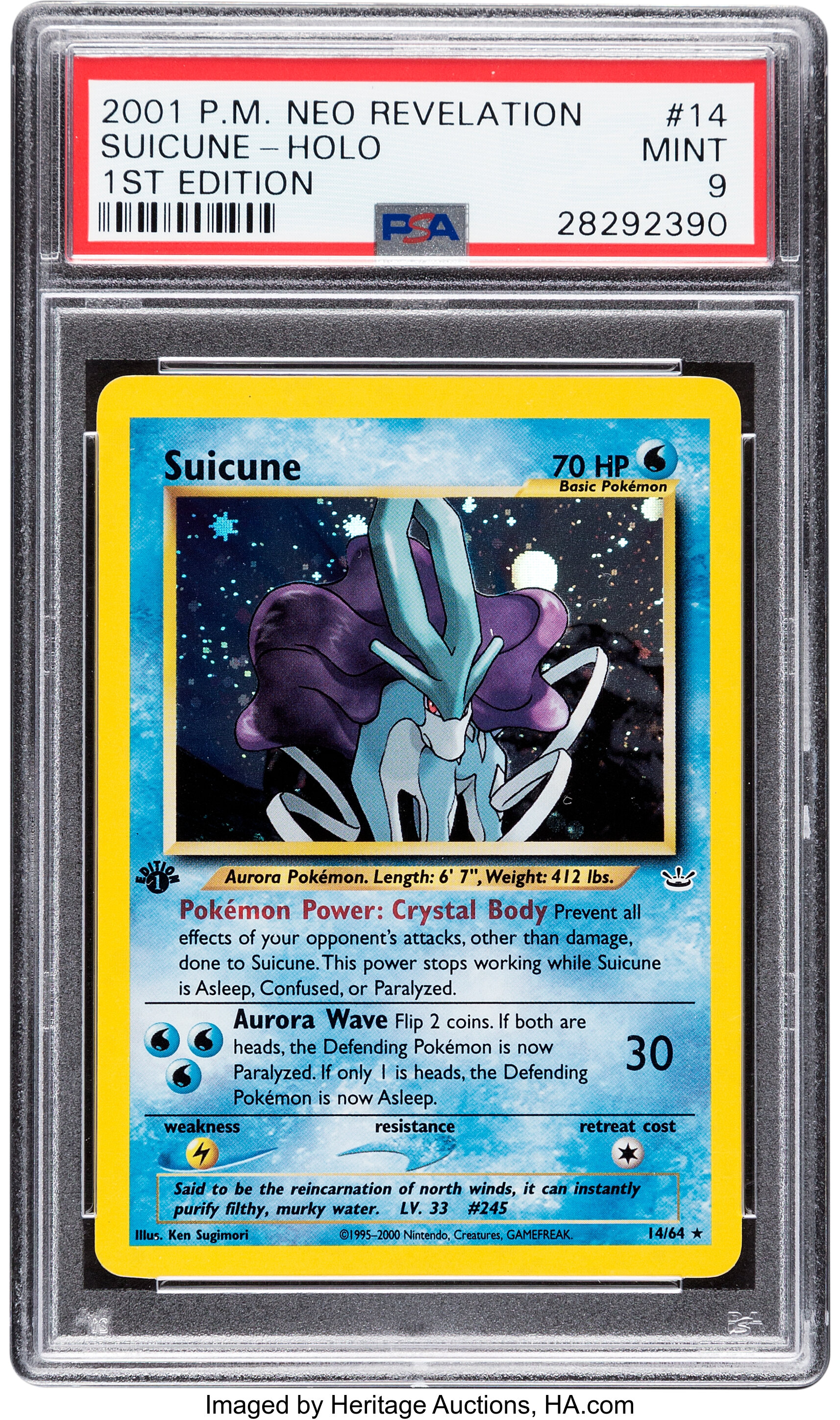 Pokémon Suicune #14 First Edition Neo Revelation Set Rare Hologram | Lot  #96255 | Heritage Auctions