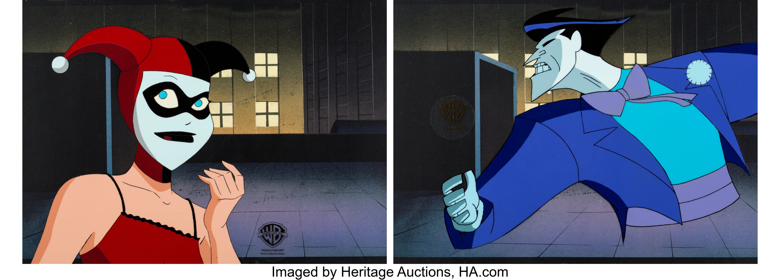 The New Batman Adventures Harley Quinn and Joker Production Cel and | Lot  #11600 | Heritage Auctions