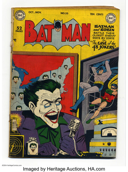 Batman #55 (DC, 1949) Condition: GD/VG. On this cover, Batman and