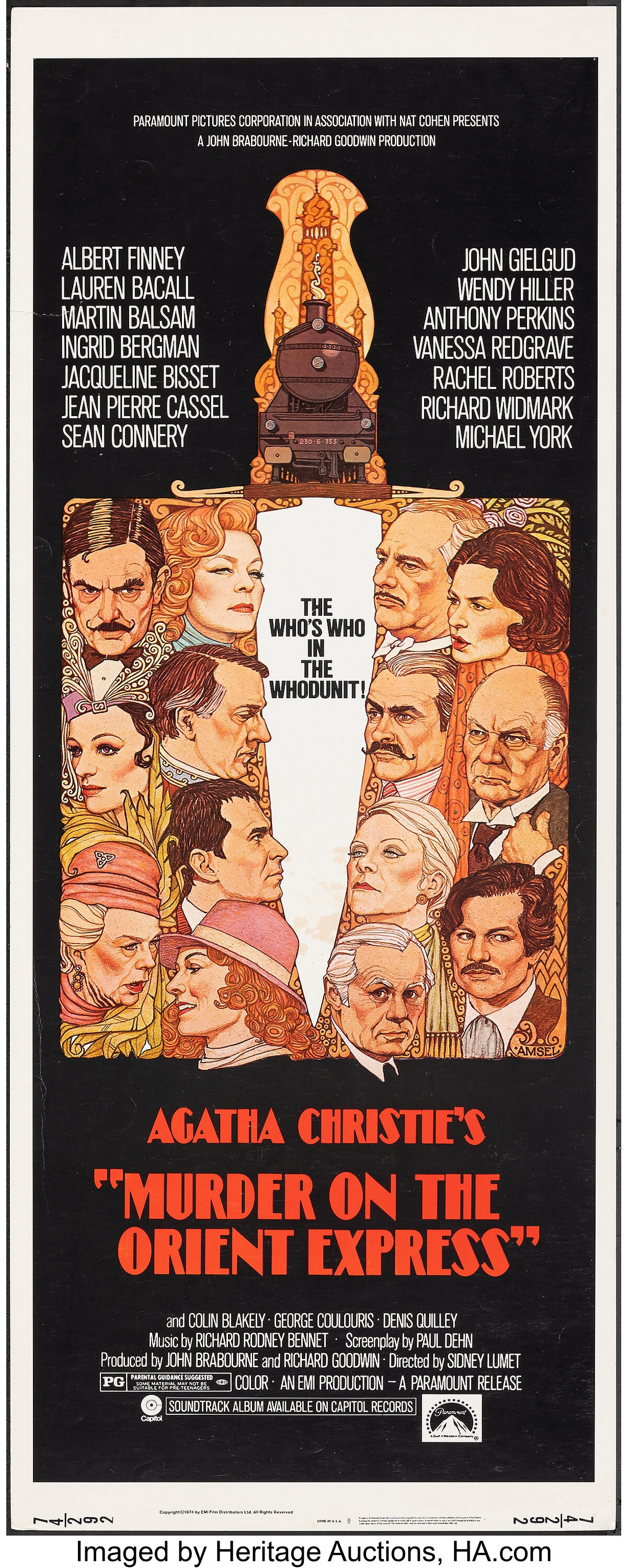 Murder on the Orient Express (Paramount, 1974). Rolled, Fine+. | Lot #52282  | Heritage Auctions