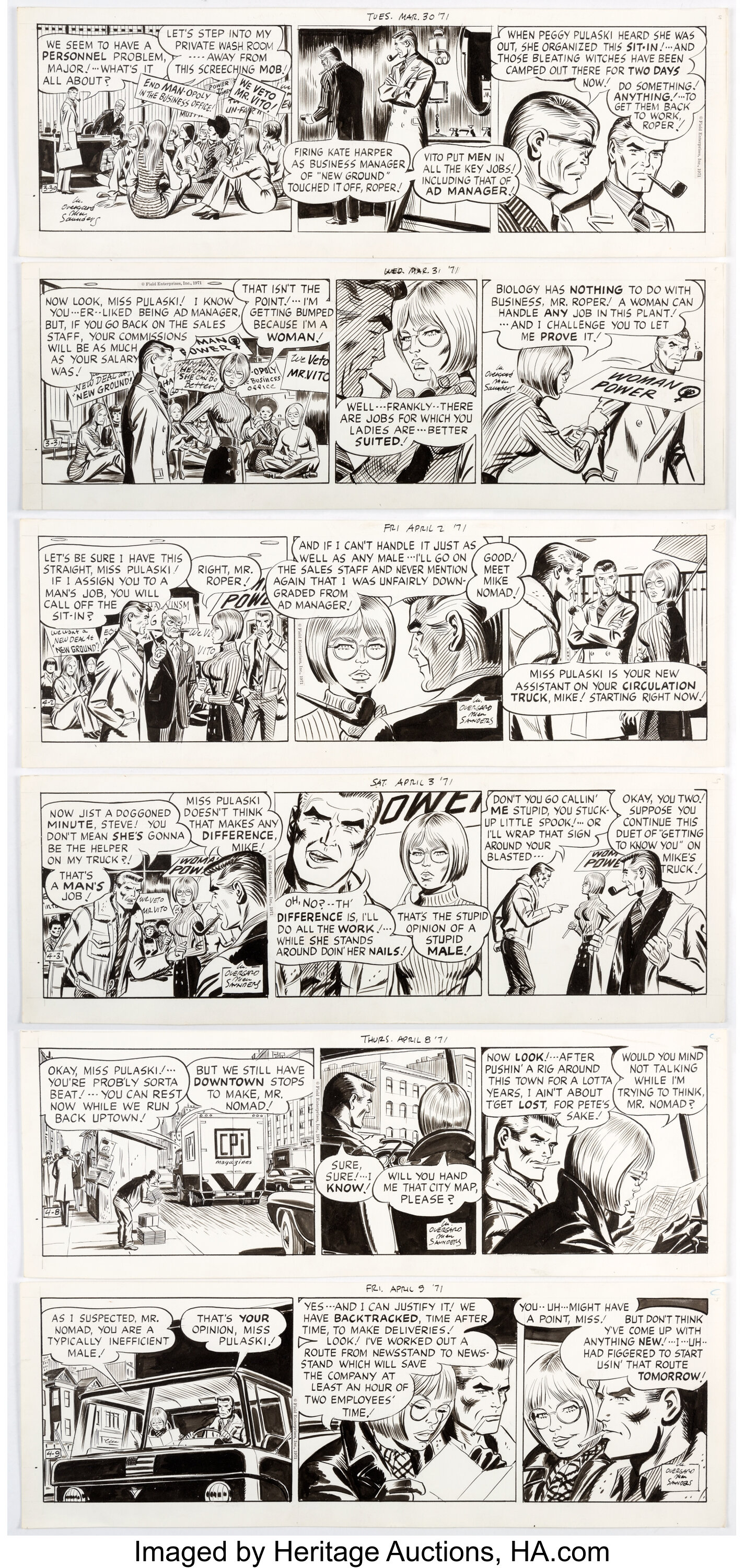 William Overgard Steve Roper & Mike Nomad Daily Comic Strip | Lot ...