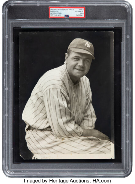 1929 Babe Ruth Original News Photograph, First Time Wearing Number, Lot  #81046