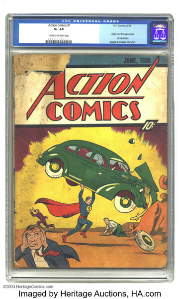 Golden Age (1938-1955):Superhero, Action Comics #1 (DC, 1938) CGC GD+ 2.5 Cream to off-white pages. The comic that officially launched the Golden Age rightful...