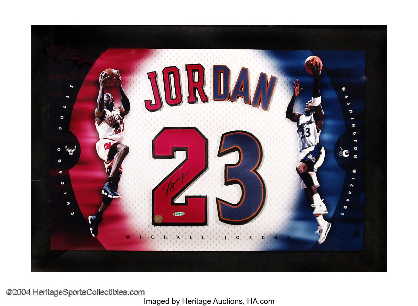 Basketball Autograph MICHAEL JORDAN FRAMED JERSEY NUMBERS ... | Lot ...