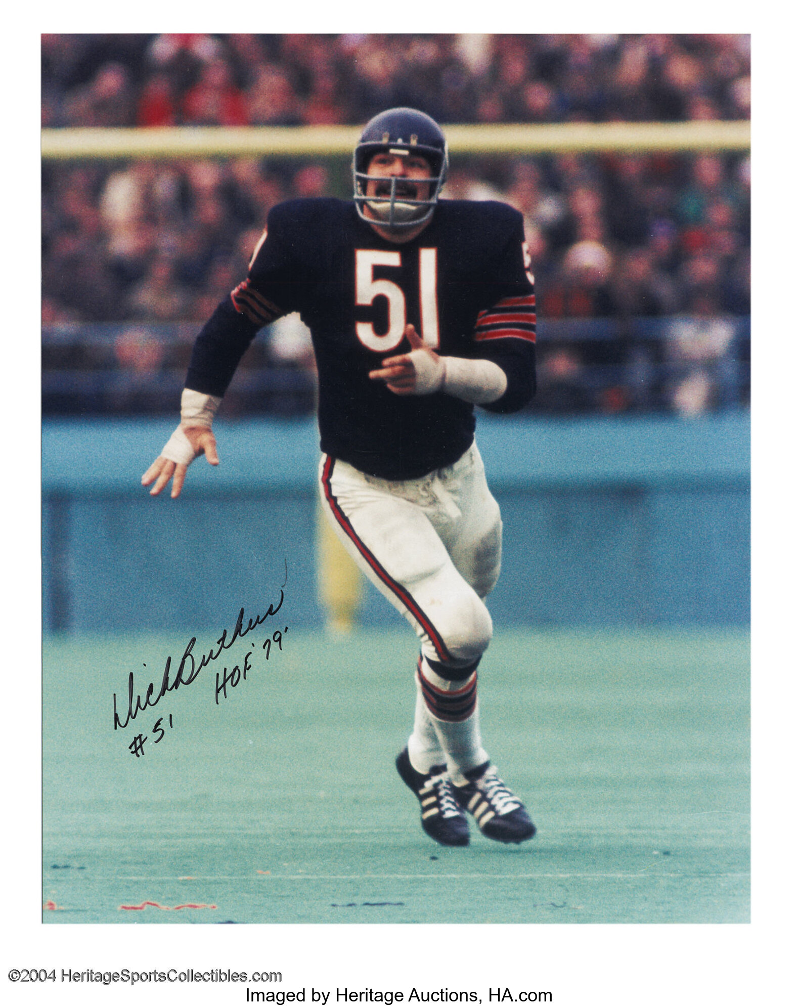 Dick Butkus Chicago Bears Autographed Brown Tackle Photograph - Yahoo  Shopping