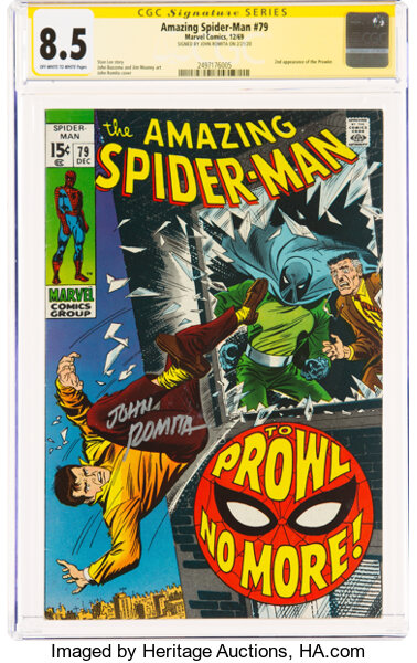 Silver Age (1956-1969):Superhero, The Amazing Spider-Man #79 Signature Series: John Romita (Marvel, 1969) CGC VF+ 8.5 Off-white to white pages....