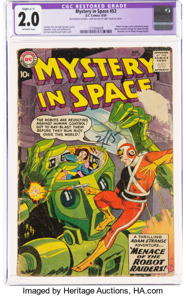 Silver Age (1956-1969):Superhero, Mystery in Space #53 (DC, 1959) CGC Apparent GD 2.0 Slight (C-1) Off-white pages....
