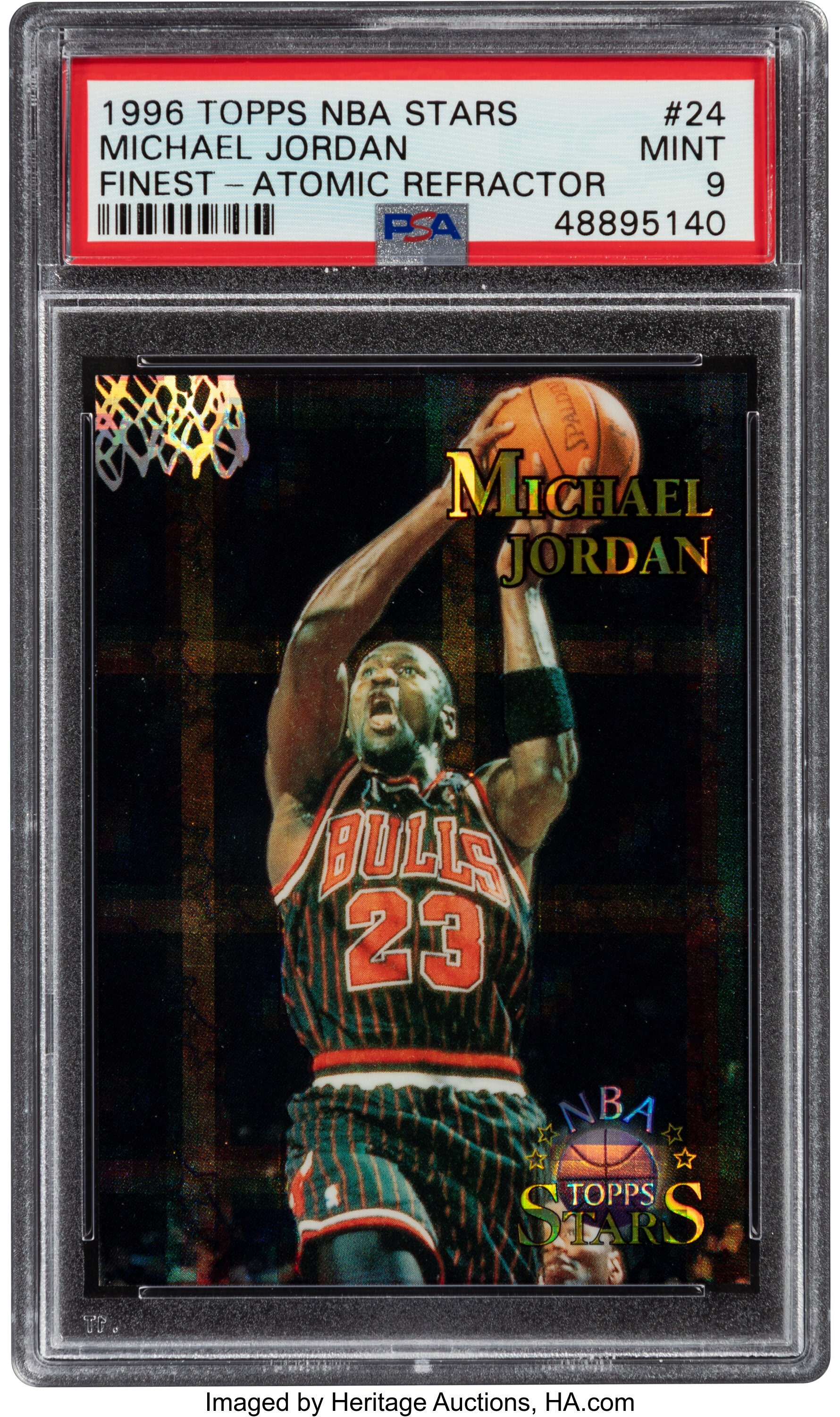 1996-97 Topps #72 Chicago Bulls Commemorative 70 Wins Michael Jordan PSA 9  Card