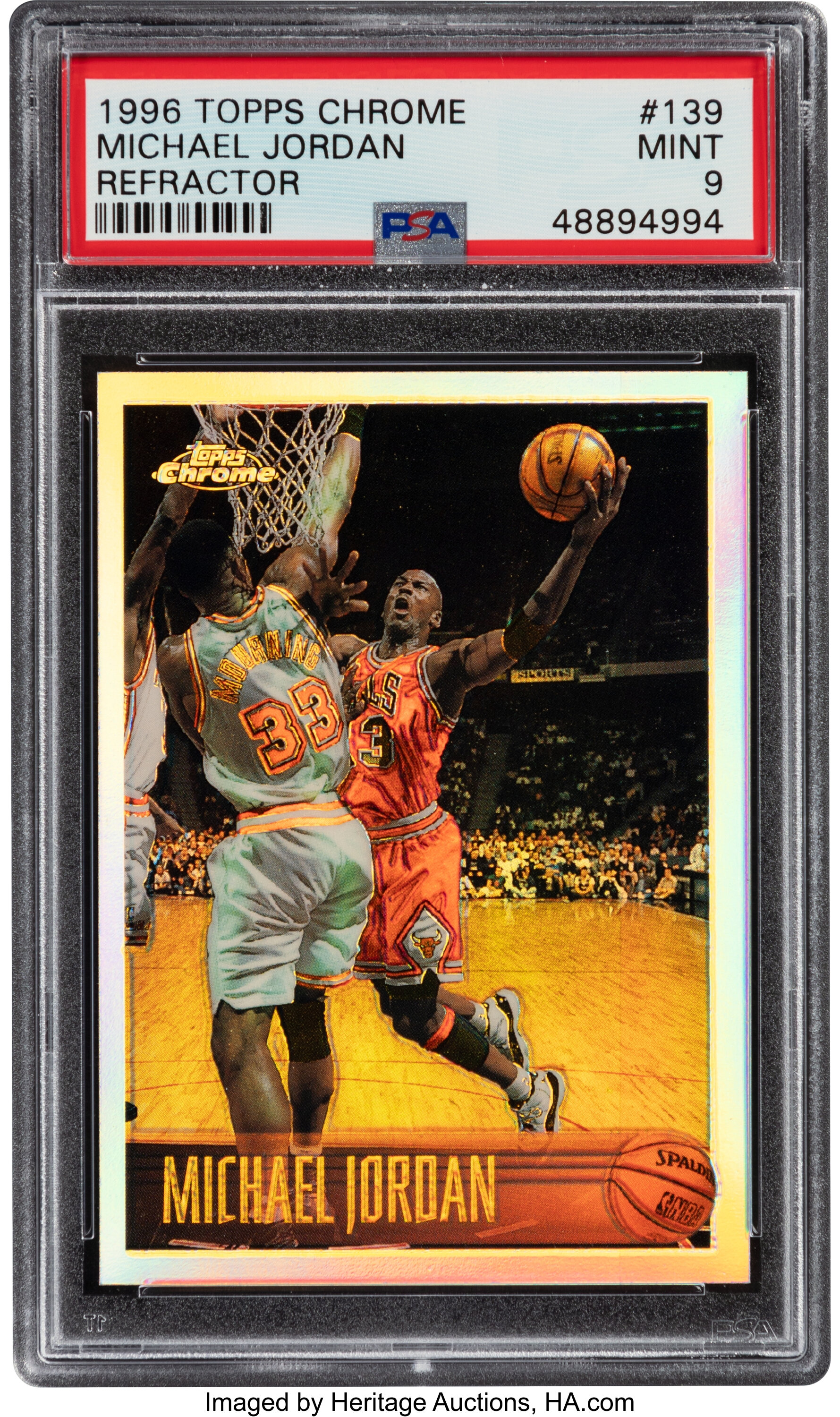 1996-97 Topps #72 Chicago Bulls Commemorative 70 Wins Michael Jordan PSA 9  Card