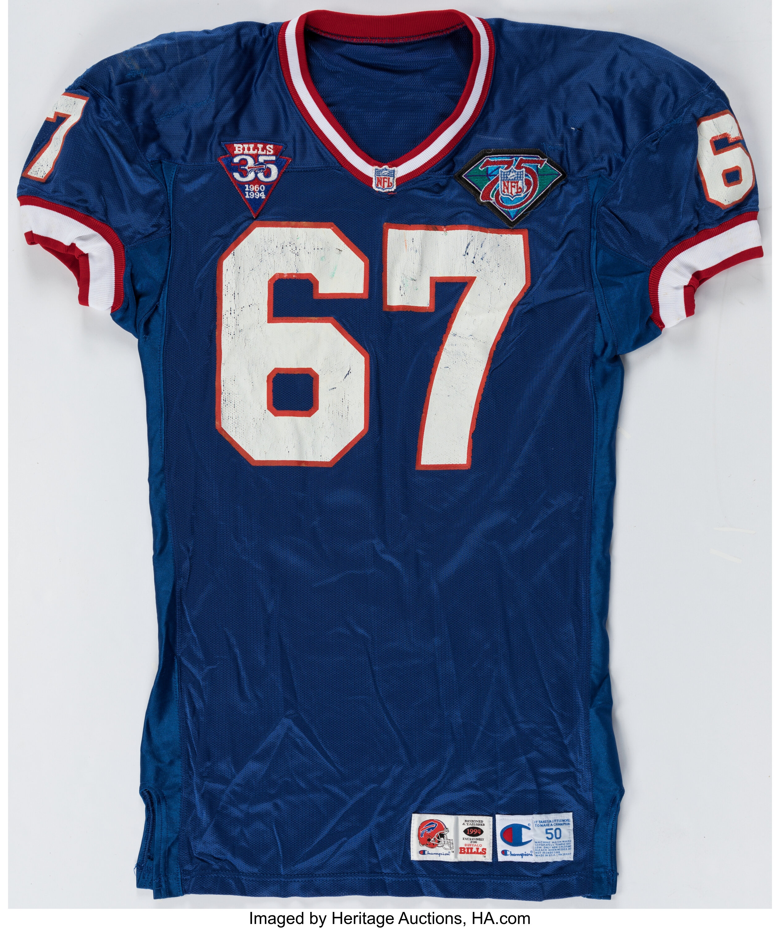 Nike Kent Hull Royal Buffalo Bills Game Retired Player Jersey