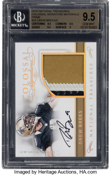 Drew Brees Certified Autograph Football Card