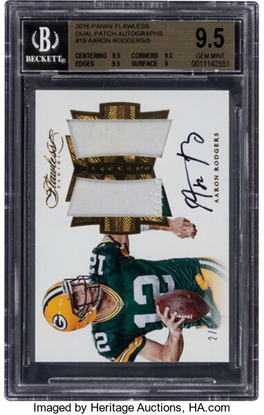 2019 Panini National Treasures Blockchain Aaron Rodgers 1/1 Patch Autograph