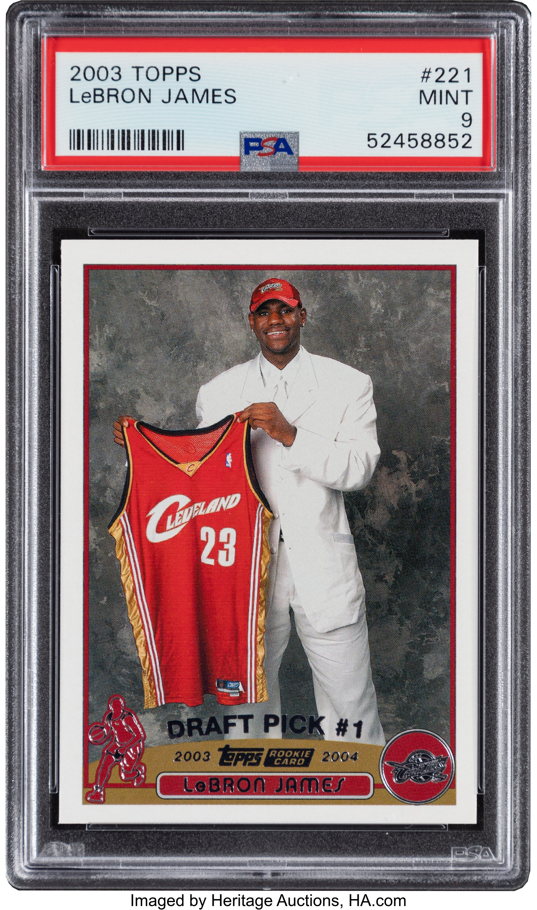 2003 Topps LeBron James Rookie Card # 221 Draft Pick #1 PSA 9 🏀