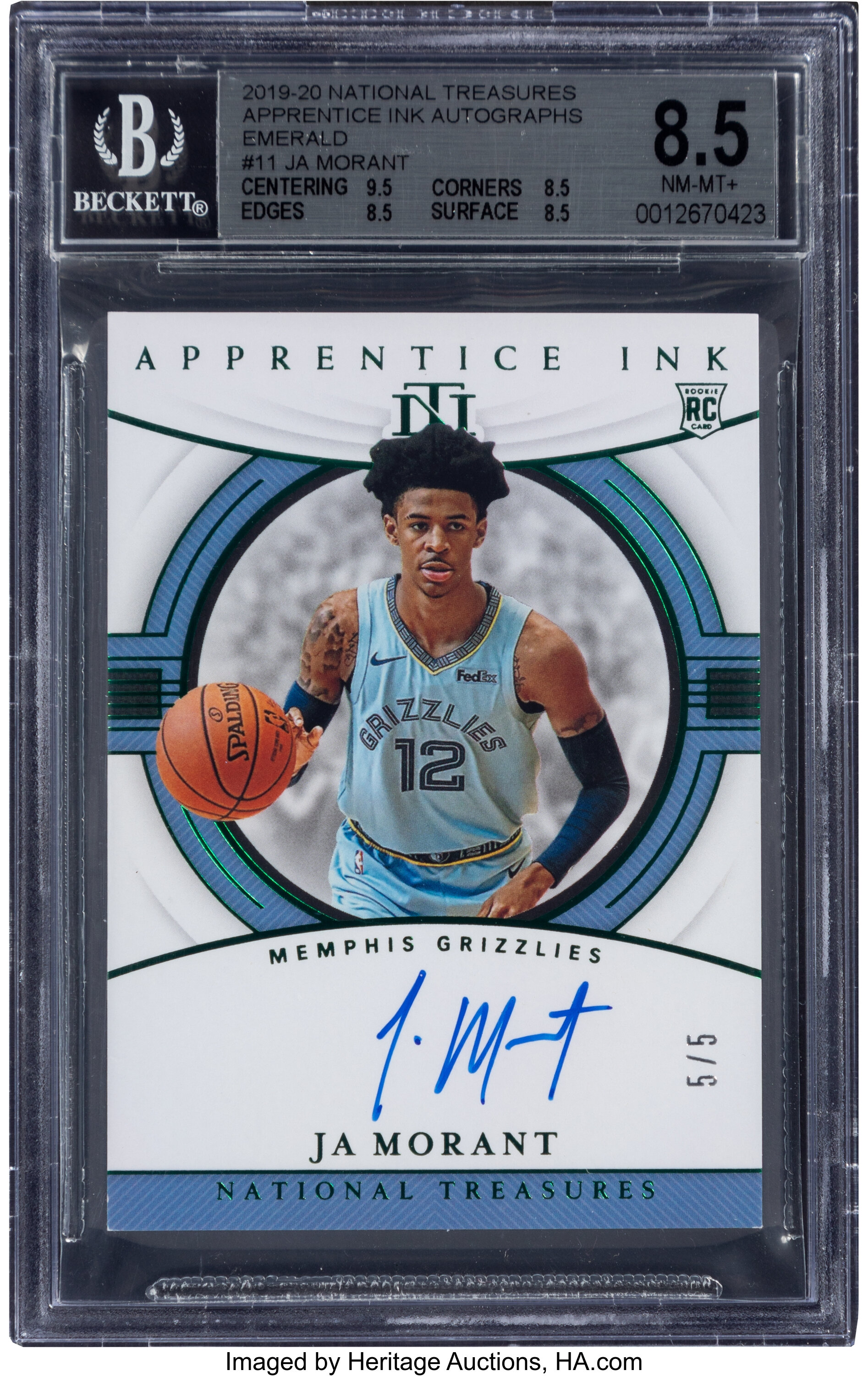 2019 National Treasures Apprentice Ink Ja Morant (Autograph | Lot #50303 |  Heritage Auctions