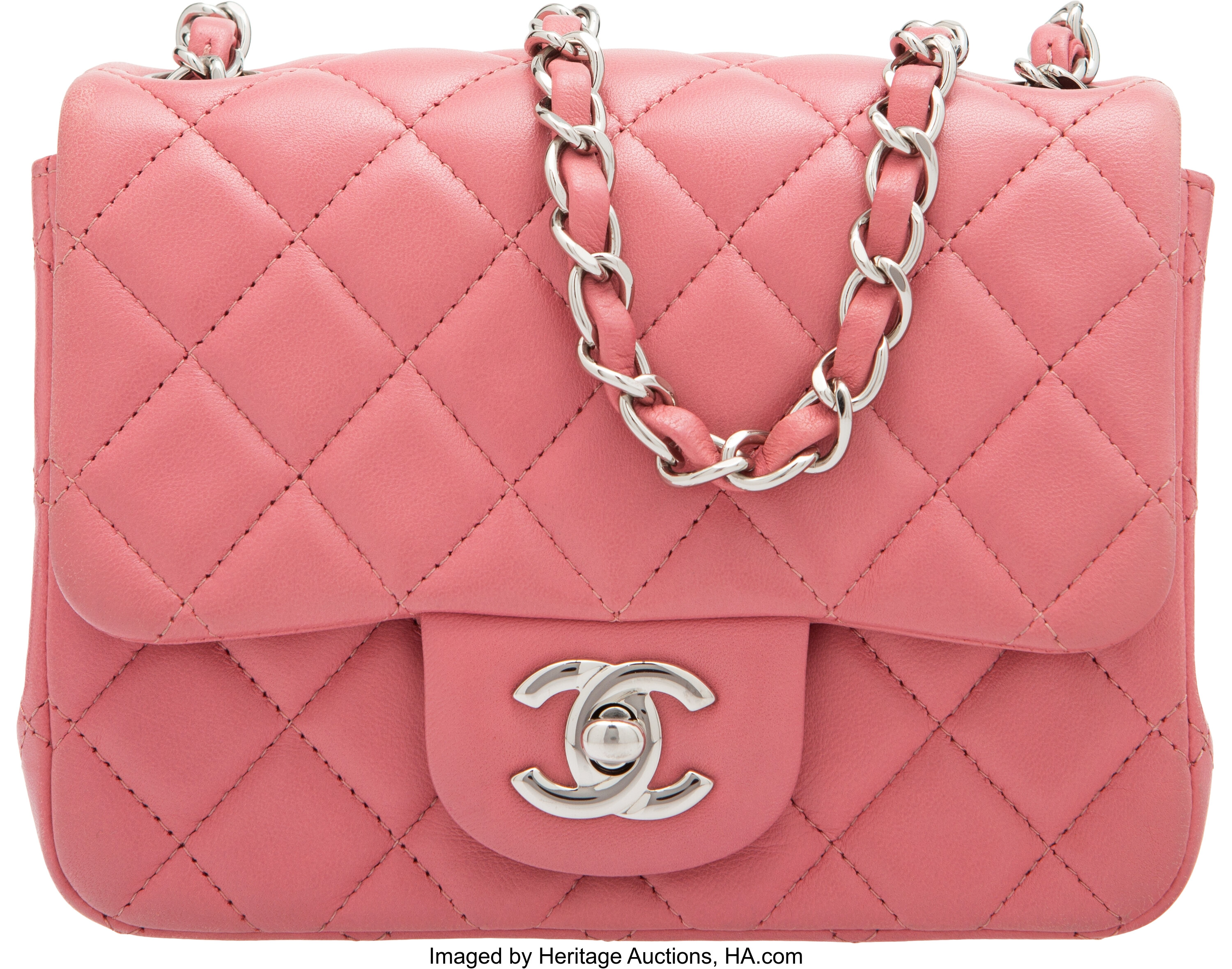 chanel pink square bag