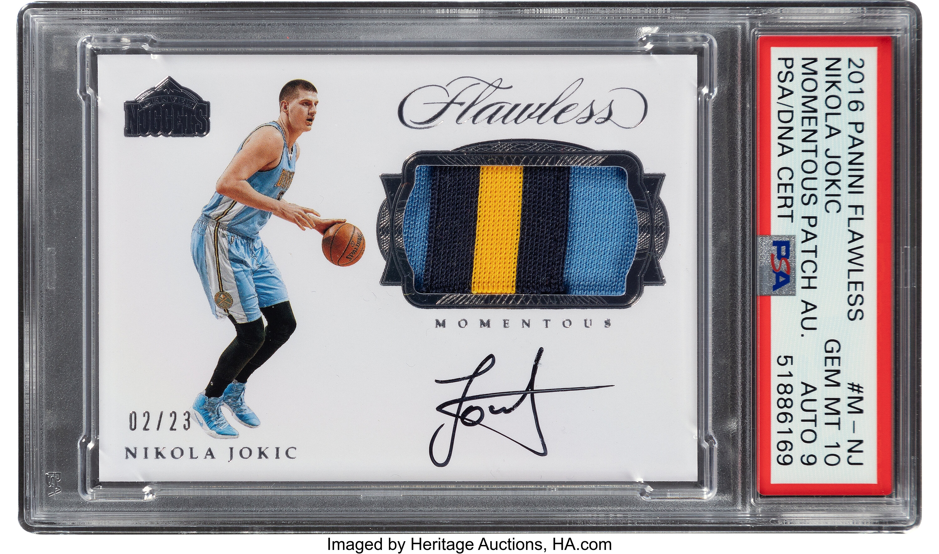 2016-17 Panini National Treasures Signatures #84 Nikola Jokic Signed Card  (#01/75) - PSA MINT 9 on Goldin Auctions