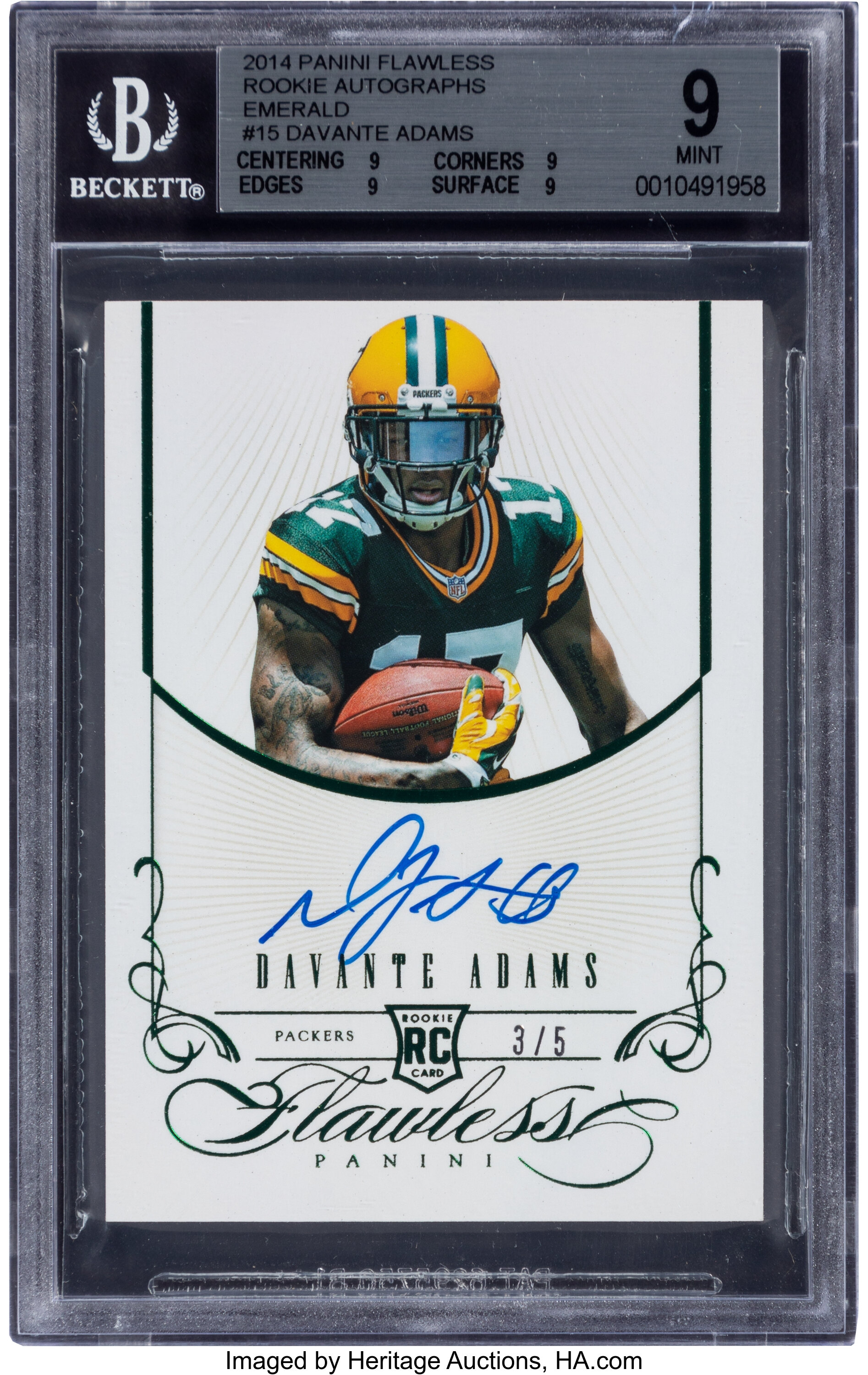 Davante Adams 2014 Panini Prizm Autograph Rookie Card #281 PSA/DNA 10