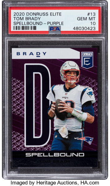 Tom Brady 2019 Panini Donruss Elite Orange #1 Graded PSA MINT 9