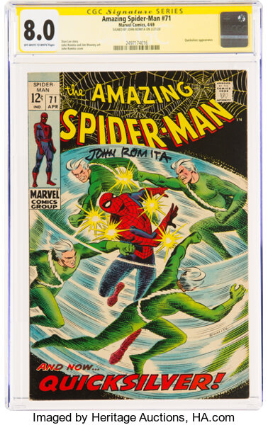 Silver Age (1956-1969):Superhero, The Amazing Spider-Man #71 Signature Series: John Romita (Marvel, 1969) CGC VF 8.0 Off-white to white pages....