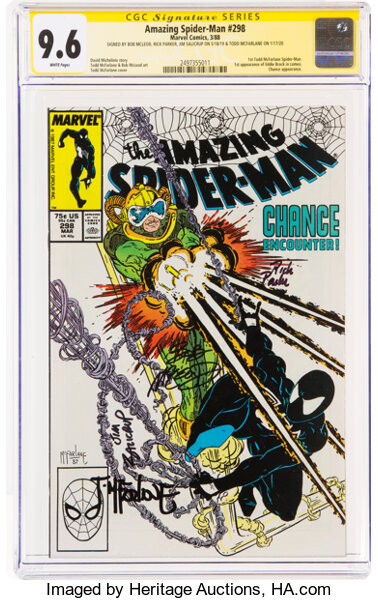 Modern Age (1980-Present):Superhero, The Amazing Spider-Man #298 Signature Series: Todd McFarlane and Others (Marvel, 1988) CGC NM+ 9.6 White pages....