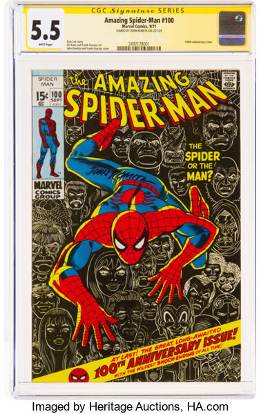 Bronze Age (1970-1979):Superhero, The Amazing Spider-Man #100 Signature Series: John Romita (Marvel, 1971) CGC FN- 5.5 White pages....