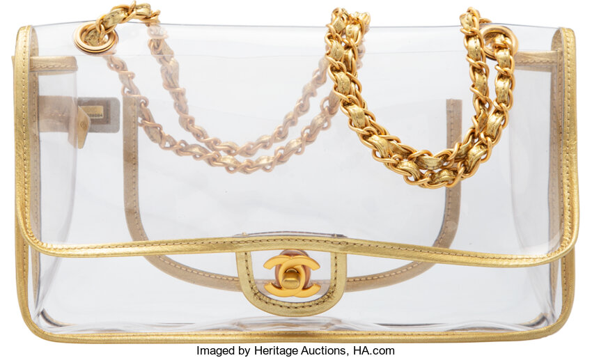 CHANEL VINYL MIDIUM TOTE GOLD