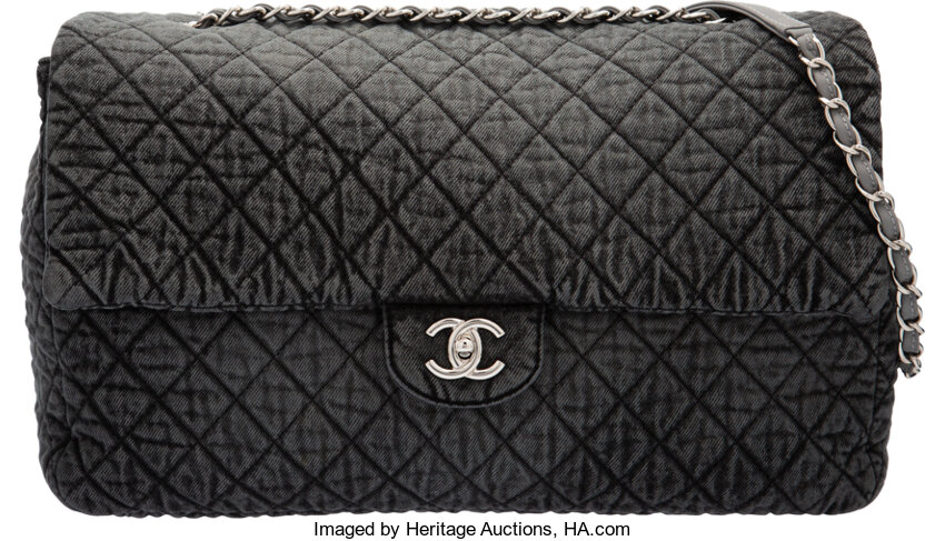 CHANEL Grey Quilted Lambskin Leather Small Trendy CC Top Handle Flap Bag