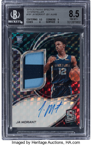 2019 Panini Spectra Interstellar Ja Morant Jersey Autograph #191