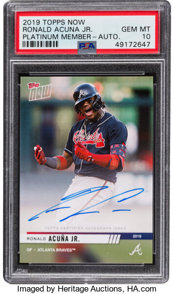 Ronald Acuna Jr 2019 Topps Baseball Collector Series Autograph Card PSA/DNA  10