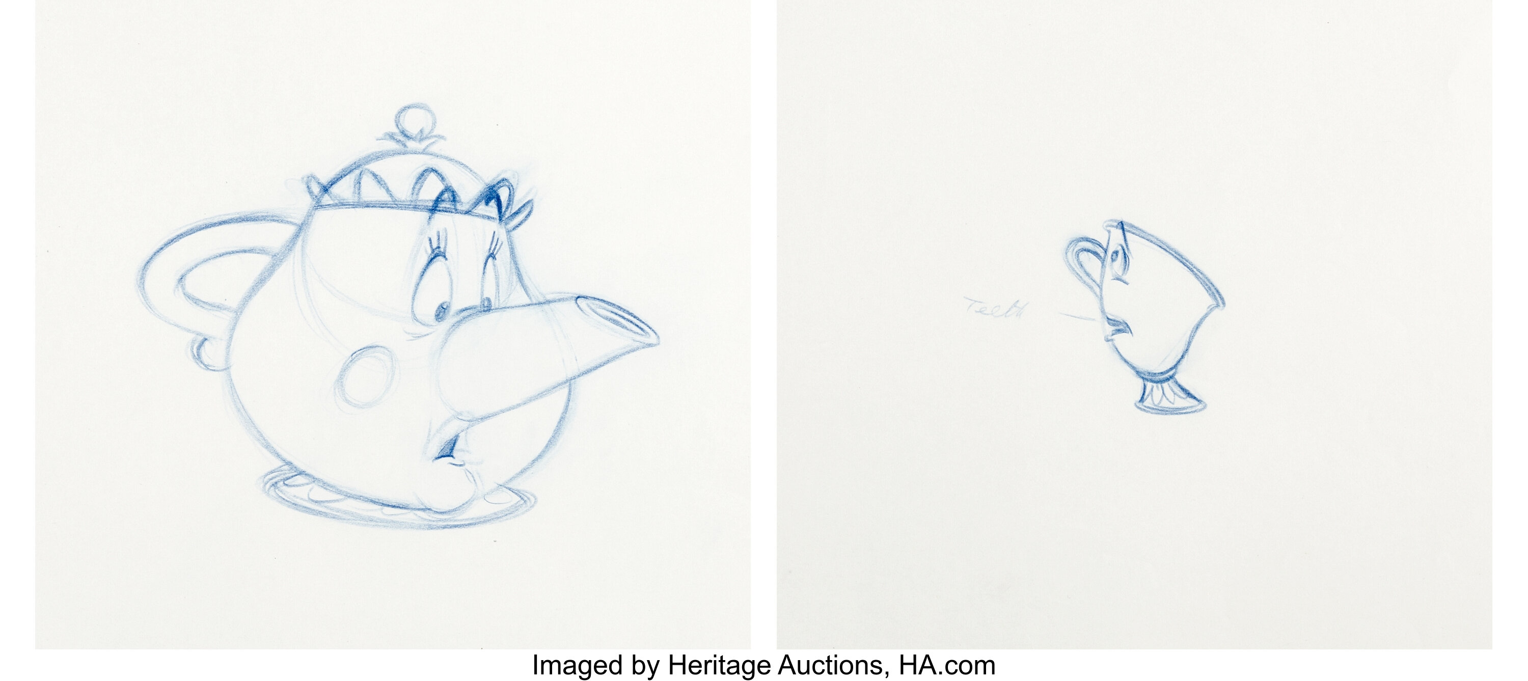 Beauty And The Beast Mrs Potts And Chip Animation Drawings Group Lot 115 Heritage Auctions