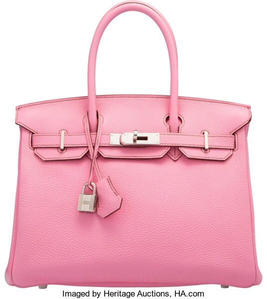 Hermes 30cm Bubblegum Pink Togo Leather Palladium Plated Birkin