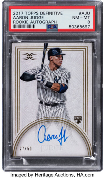 2017 Topps Definitive Aaron Judge Rookie Autograph #DCRA-AJU PSA