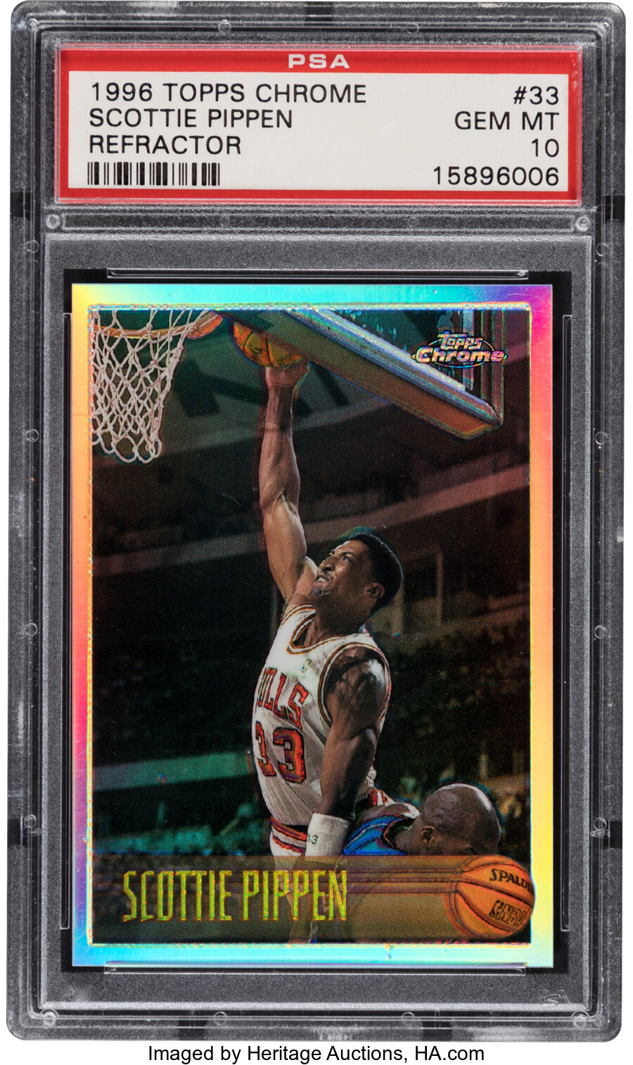 1996 Topps Chrome Refractor Scottie Pippen #33 PSA Gem Mint 10