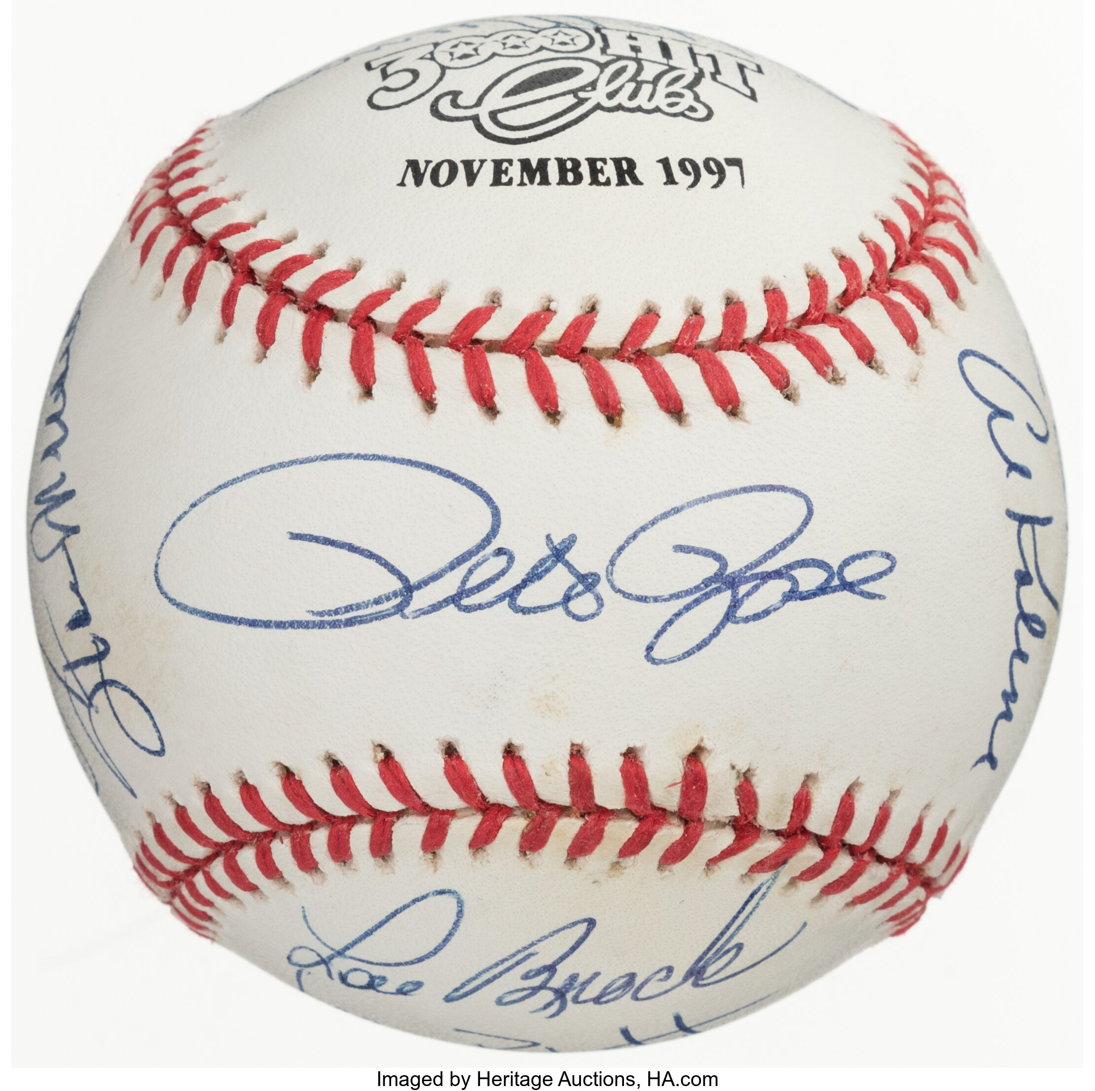 3000 Hit Club Member Autographed Baseball Willie Mays Hank Aaron