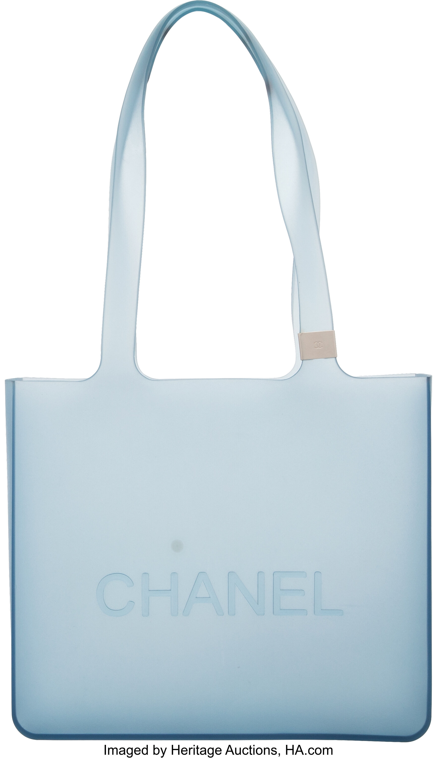Chanel Light Blue Jelly Rubber Tote. Condition: 4. 9.5 Width x, Lot  #15171