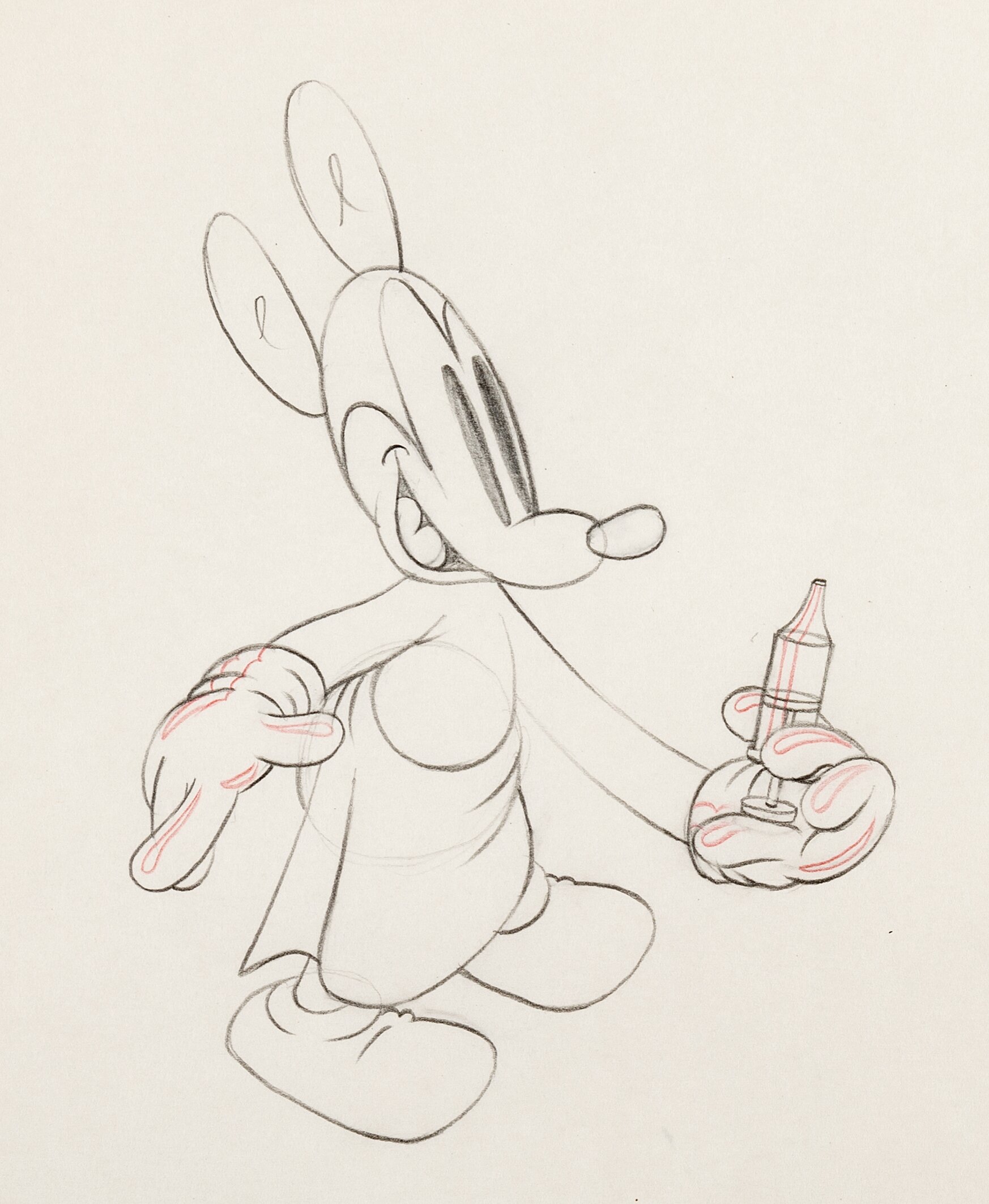 The Worm Turns Mickey Mouse Animation Drawing (Walt Disney, | Lot ...