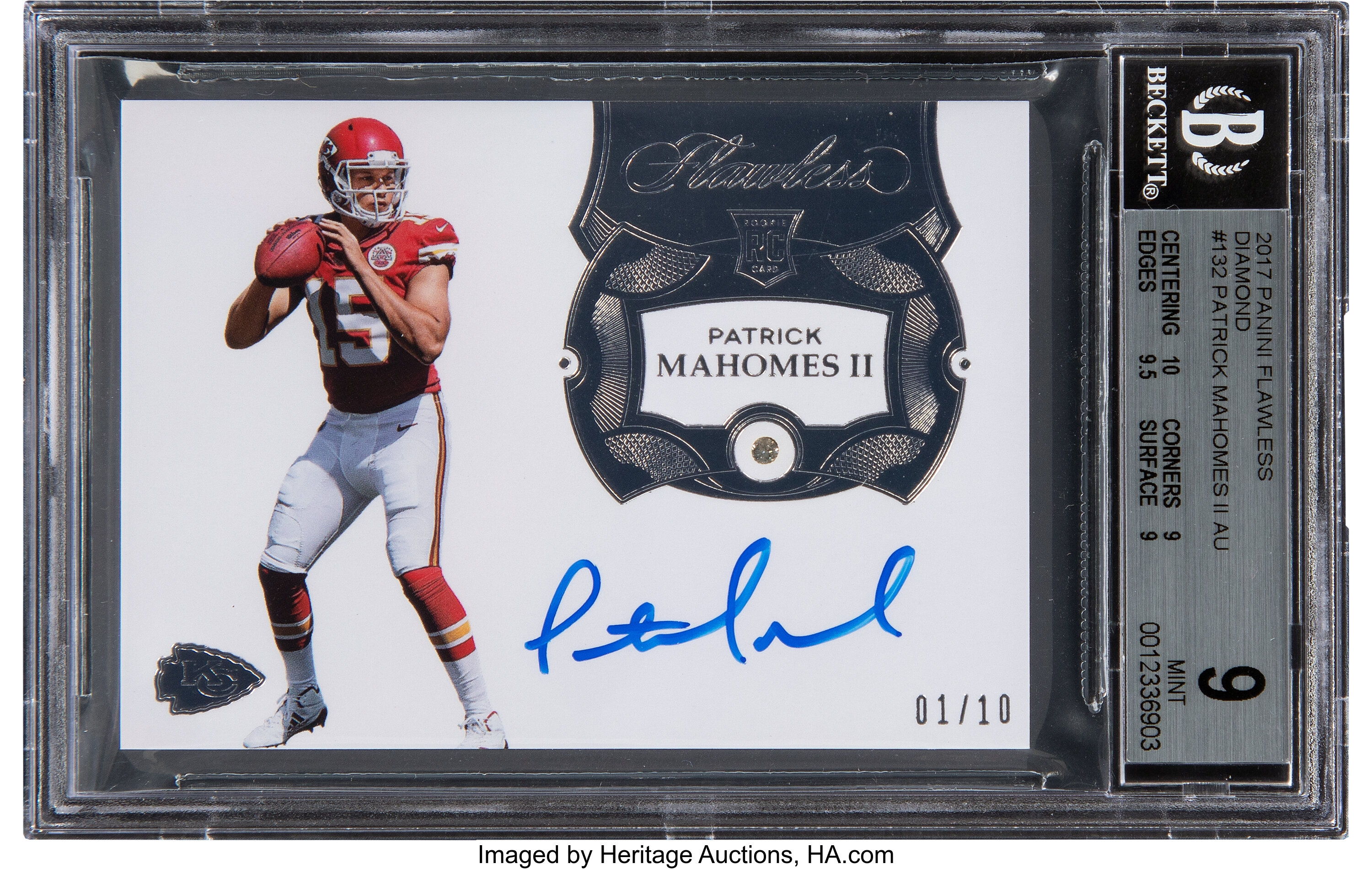 Patrick Mahomes Autographed 2017 Panini Score Home & Away