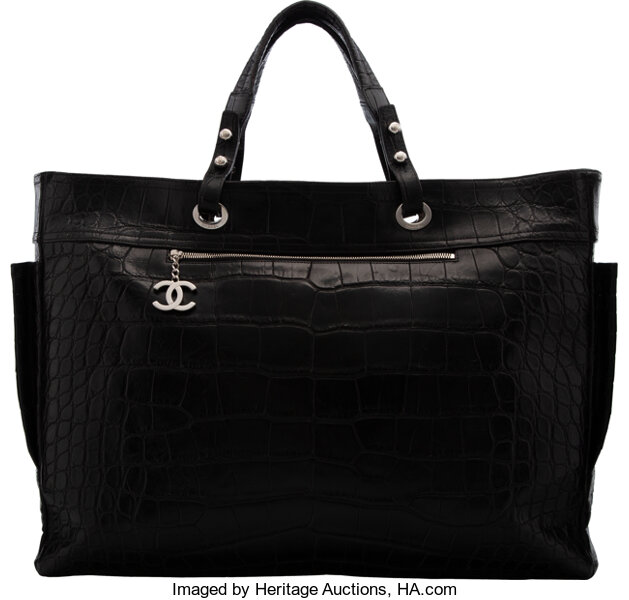Chanel Black Quilted Coated Canvas Paris Biarritz Grand Shopping