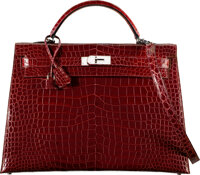 Hermes 25cm Violine Ostrich Birkin Bag with Palladium Hardware