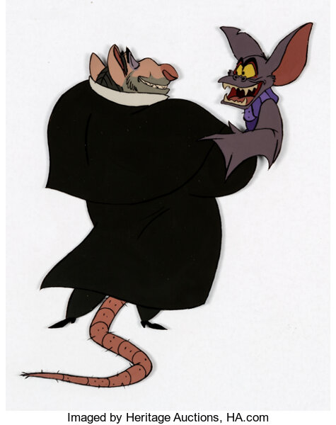 The Great Mouse Detective Ratigan and Fidget Production Cel Walt