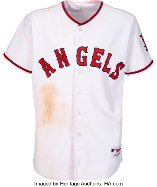 2013 Mike Trout Game Worn Los Angeles Angels Throwback Jersey with, Lot  #80320