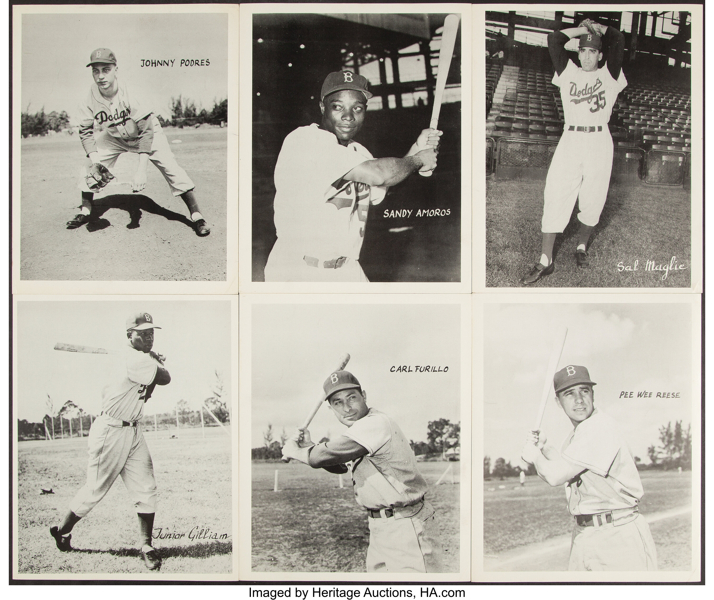 Brooklyn Dodgers Junior Gilliam, Pee Wee Reese, Duke Snider and