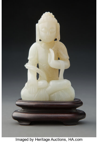 A Chinese White Jade Carved Buddha 3 1 2 X 2 X 1 Inches 8 9 X 5 1 Lot Heritage Auctions