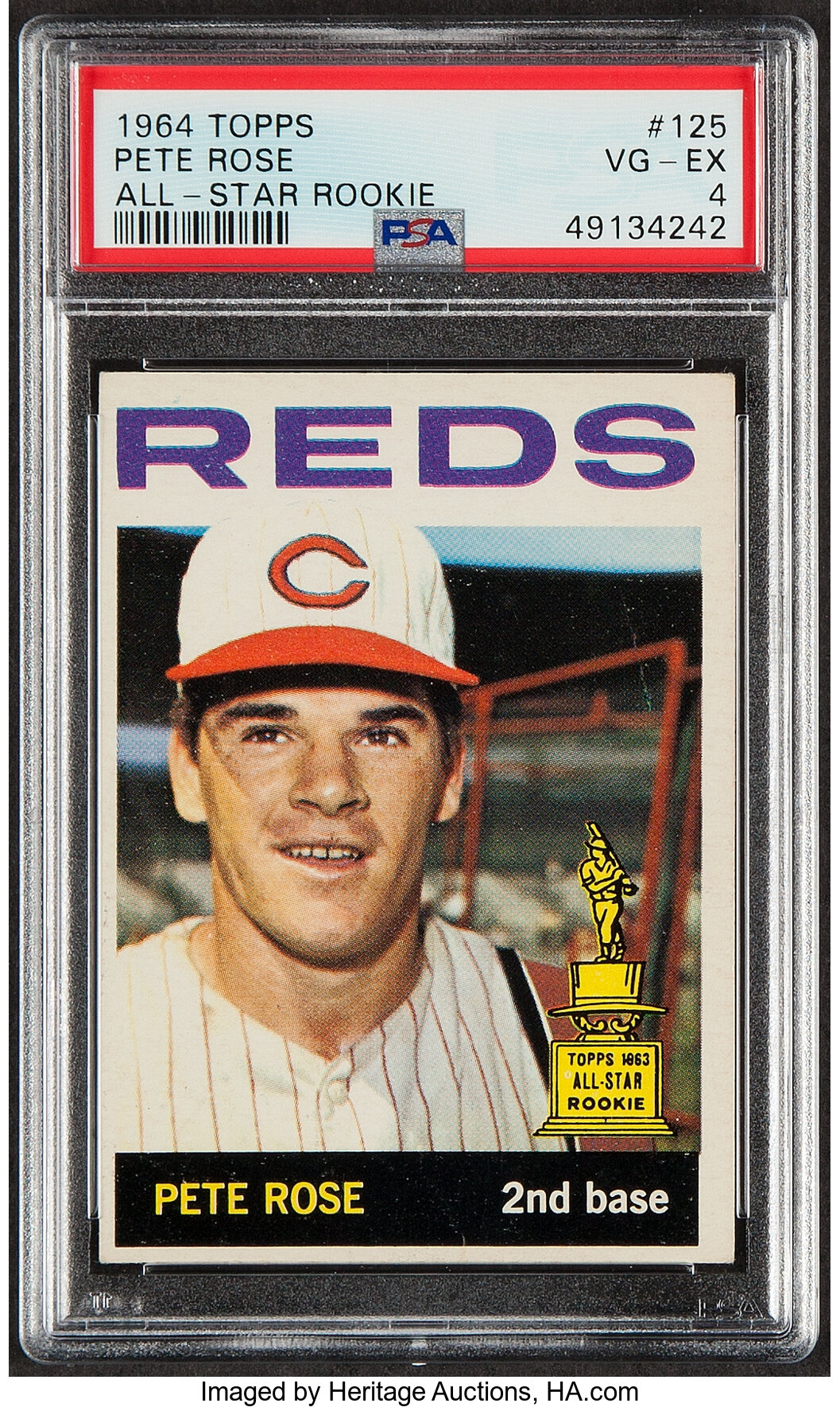 At Auction: 1964 Topps Pete Rose Allstar Rookie Psa 3