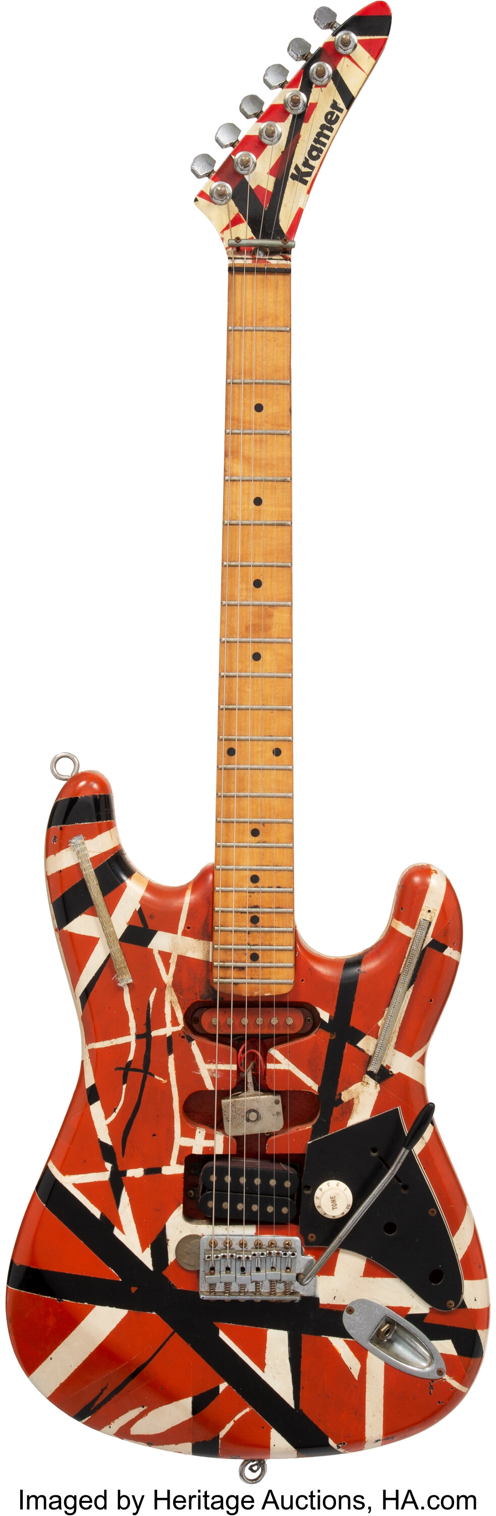 1985 Kramer EVH Frankenstrat Red, Black and White Solid Body | Lot ...